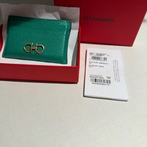 Salvatore Ferragamo Green Key & Card Holder